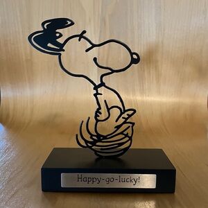 Hallmark Black Metal Snoopy Sculpture “Happy-go-Lucky”